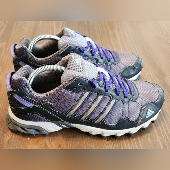 Adidas Womens Thrasher C76332 Gray Purple Lace Up Low Top Running Shoes Size 7 - Picture 1 of 12